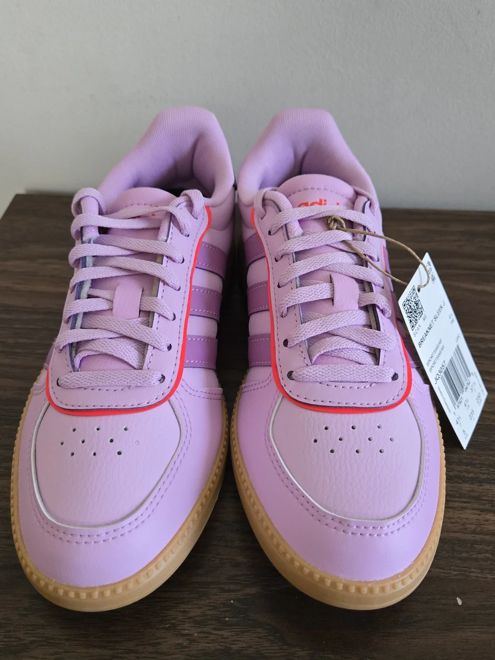 Adidas Breaknet Sleek Shoes Kids Size 5 Lilac Purple Gum JQ3057
